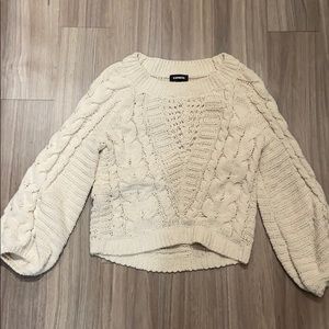 Express Bell-Sleeve Cream Sweater